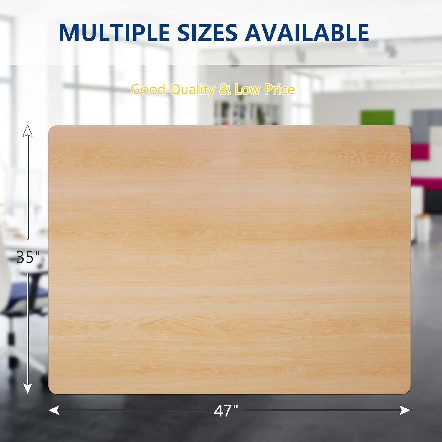 SALLOUS Chair Mat for Hard Floors, 36" x 48" Vinyl Chair Mat Protector for Hard Surface, Rectangular Heavy Duty Desk Chair Mat for Home Office, Can't be Used on Carpet (Wood Grain) : Office Products