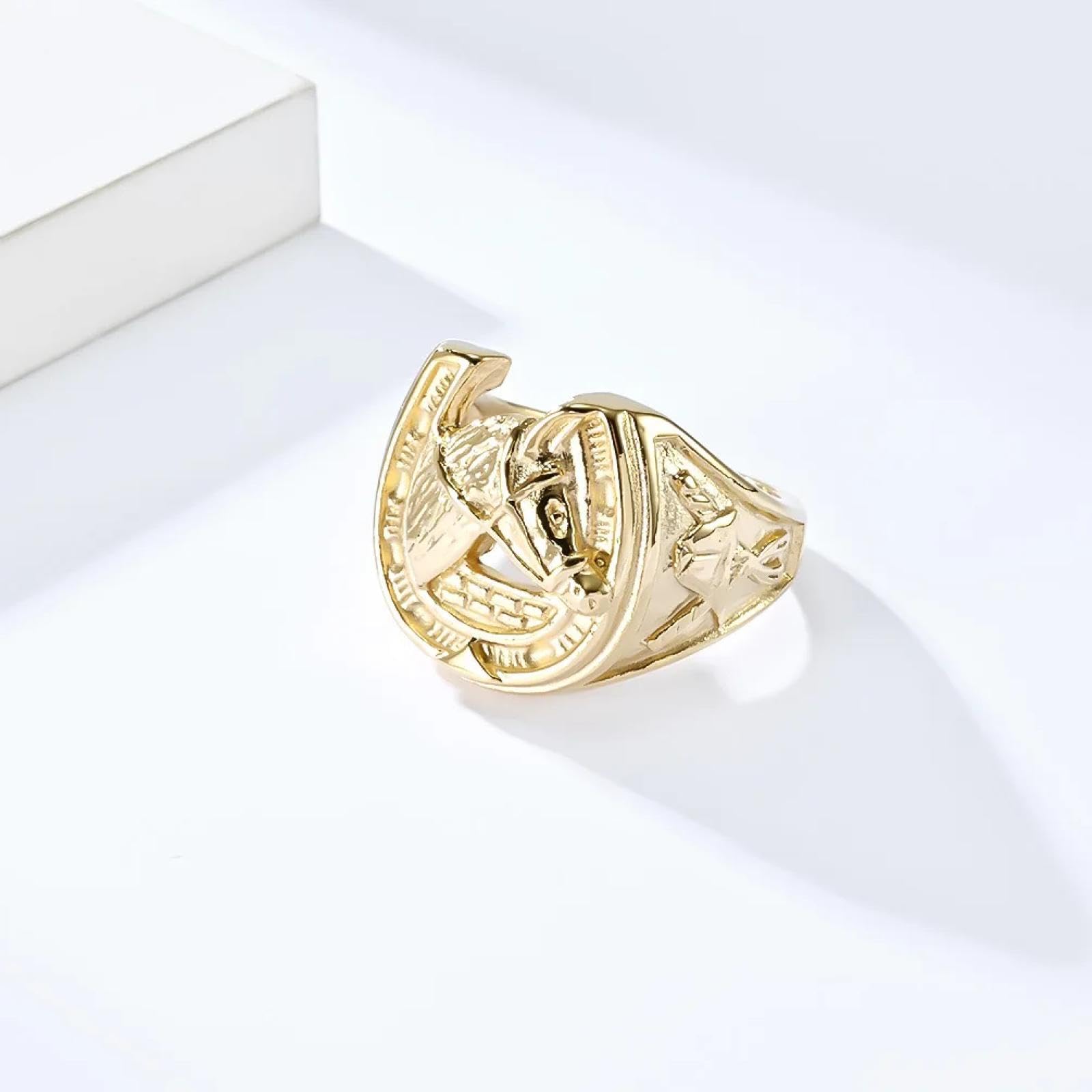 Ring Ringe Damen Bijouterie Herren Schmuckversorgung Retro-Ring Mit Pferdekopf Im Europäischen Und Amerikanischen Stil, Hufeisenring, Personalisierter Pferderennen-Hobbyschmuck