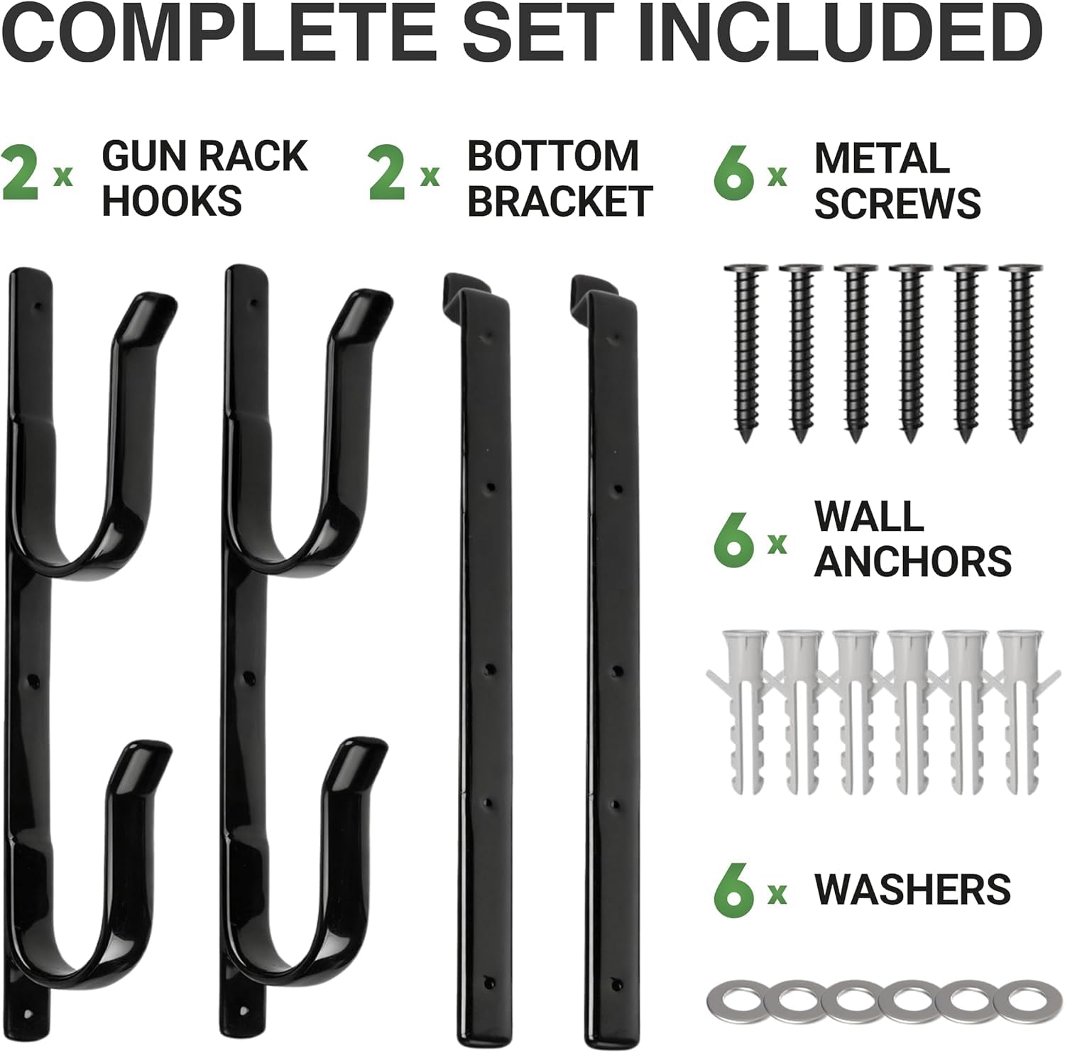2 Stück Truck Gun Rack - Gun Rack für Wand Verstellbar 9 Zoll bis 14 Zoll LKW Bogen Rack Schwarz Metall 18500 für Bogen Angelrutenhalter