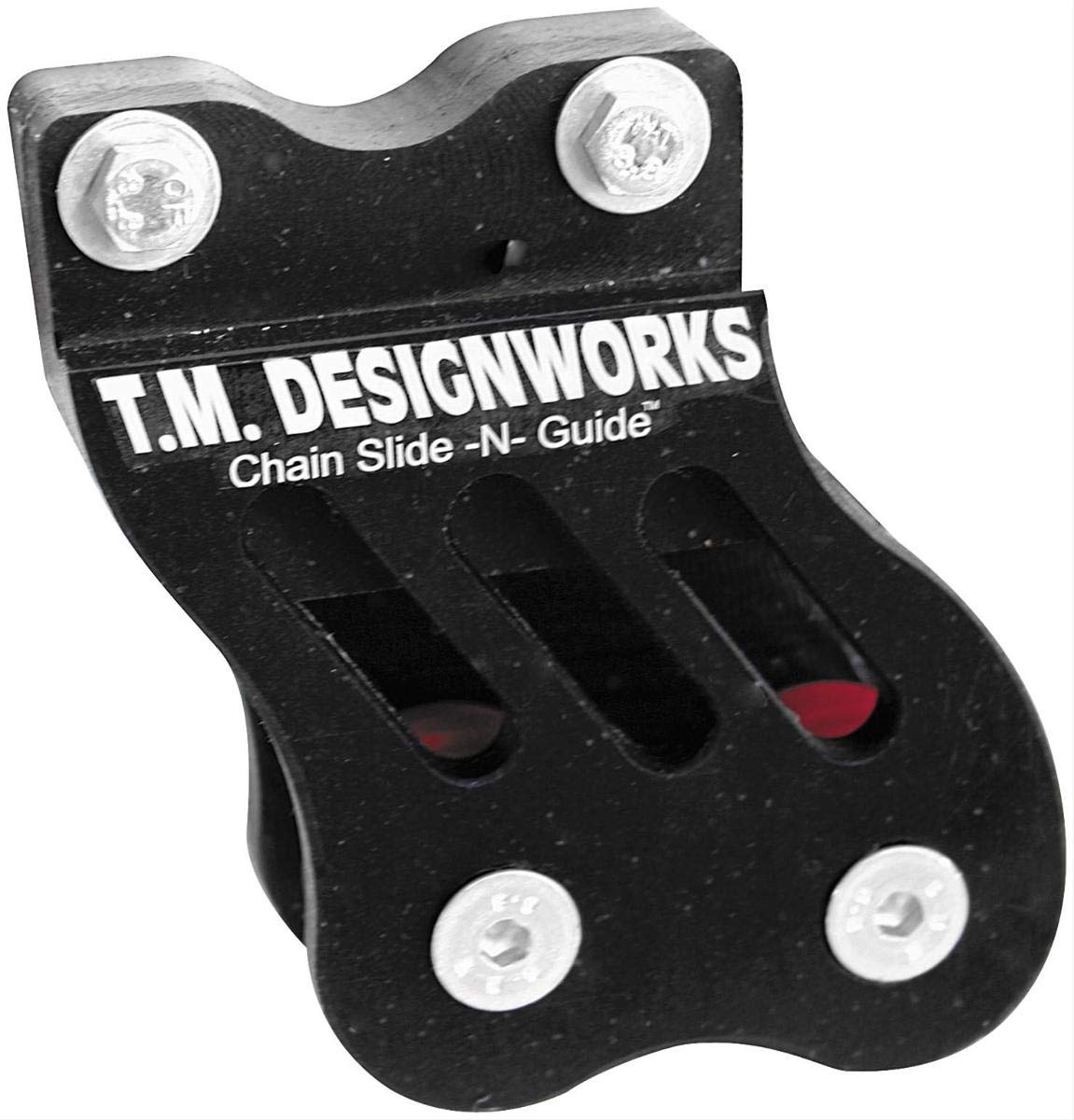 T.M Design Works CHAIN GUIDE W/POWERLIP ROLLERSHONDA TRX450R 04-UP STOCK ARM - RCG-TRX-BK