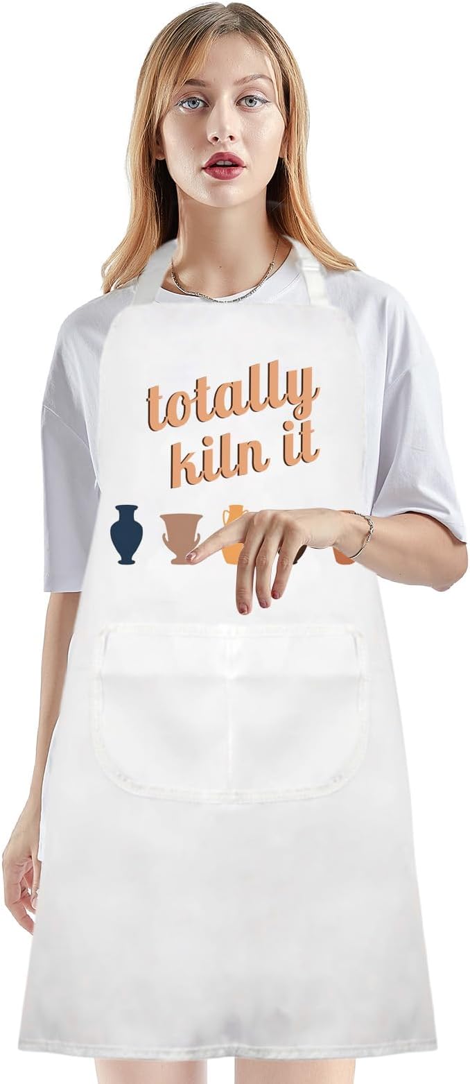 VAMSII Totally Kiln It Apron - Ceramic Artist and Pottery Lover Gifts - Clay Maker Apron