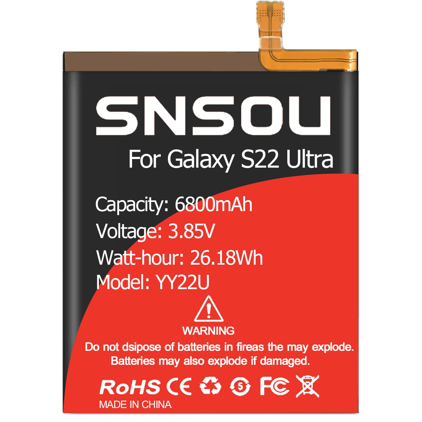 Galaxy S22 Ultra バーガンディ【外装、バッテリー新品交換済み】 Amazon.com: SNRONEW Galaxy S22 Ultra Battery, (2024 Upgraded