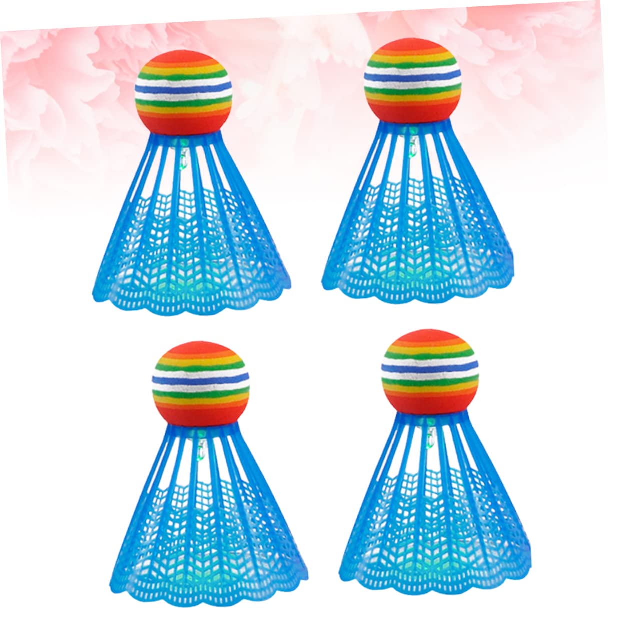 BRIGHTFUFU 4Pcs LED Glow Nylon Badminton Shuttlecocks for Play Blue Sports Supplies for School and Exercise Activities