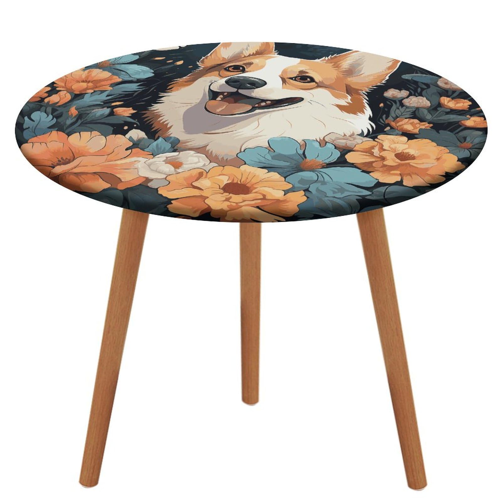 Nappe ronde corgi 100 cm pour table de cuisine, salle à manger et extérieur