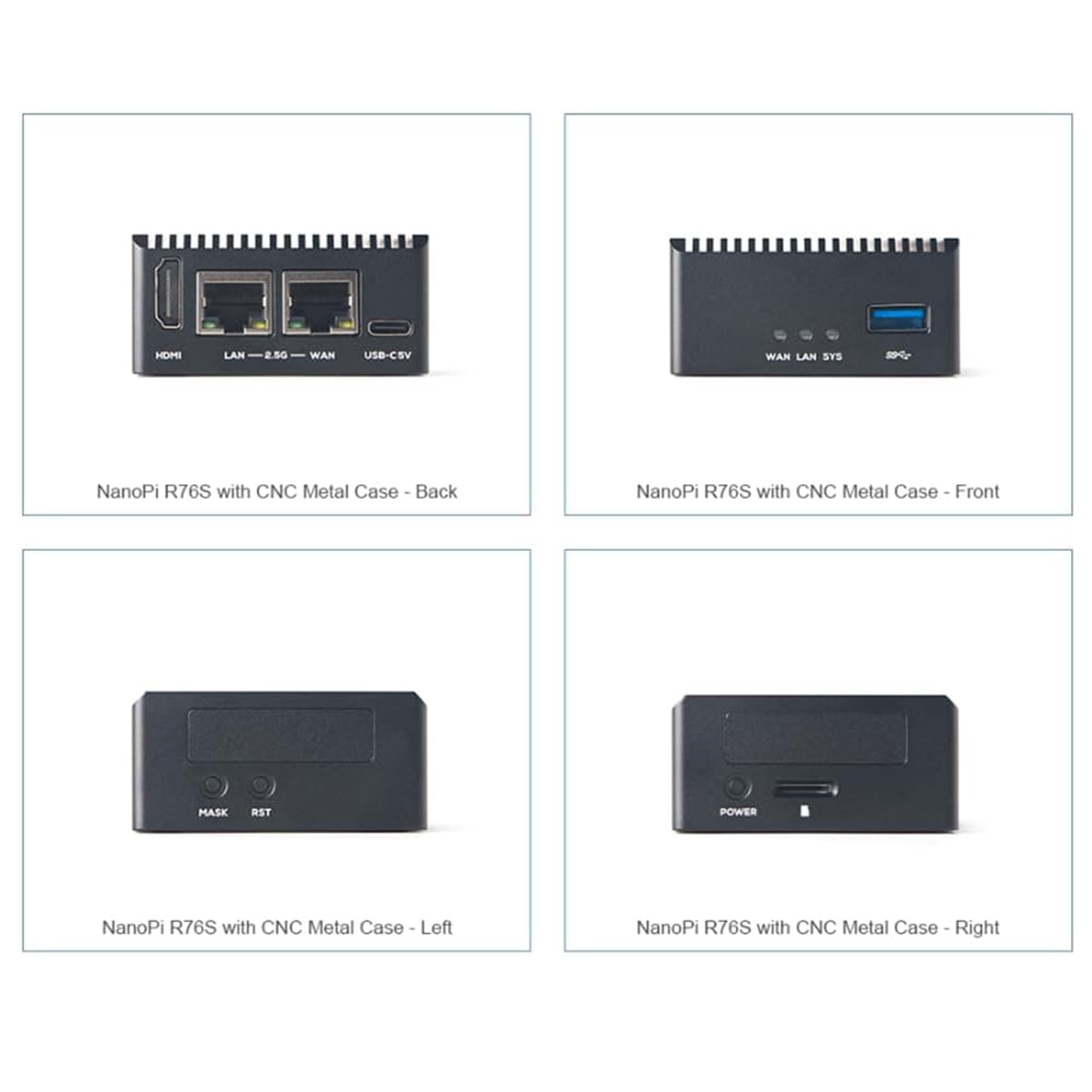 NanoPi R76S RK3576 Router 3GB RAM Dual 2.5G Ethernet Metall Kit | RK3576, 3GB RAM, ohne eMMC, Dual 2.5G, OpenMediaVault kompatibel, Metallgehäuse