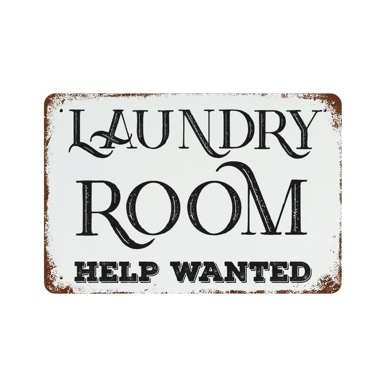 Panneau en métal Laundry Room pour habiller un mur vide de buanderie ou pub