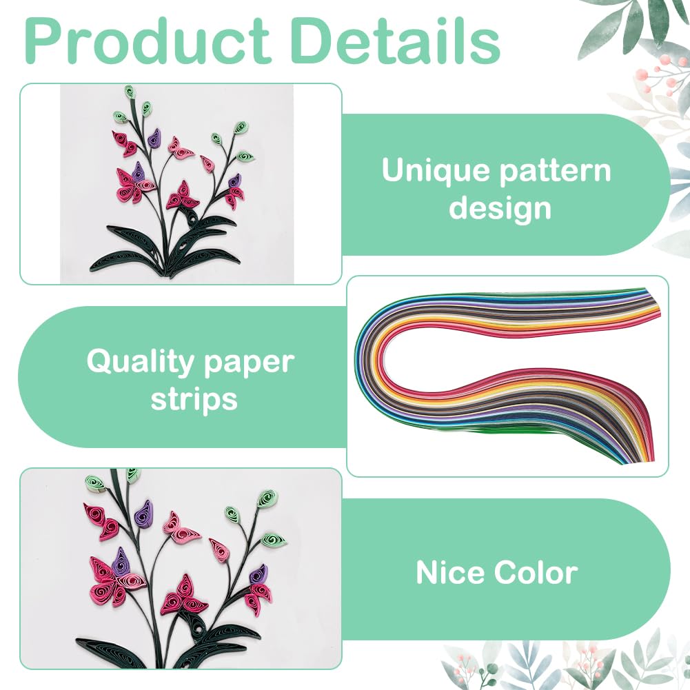 WEBEEDY Set da 20 pezzi fai da te di carta quilling kit 5 stili rosa