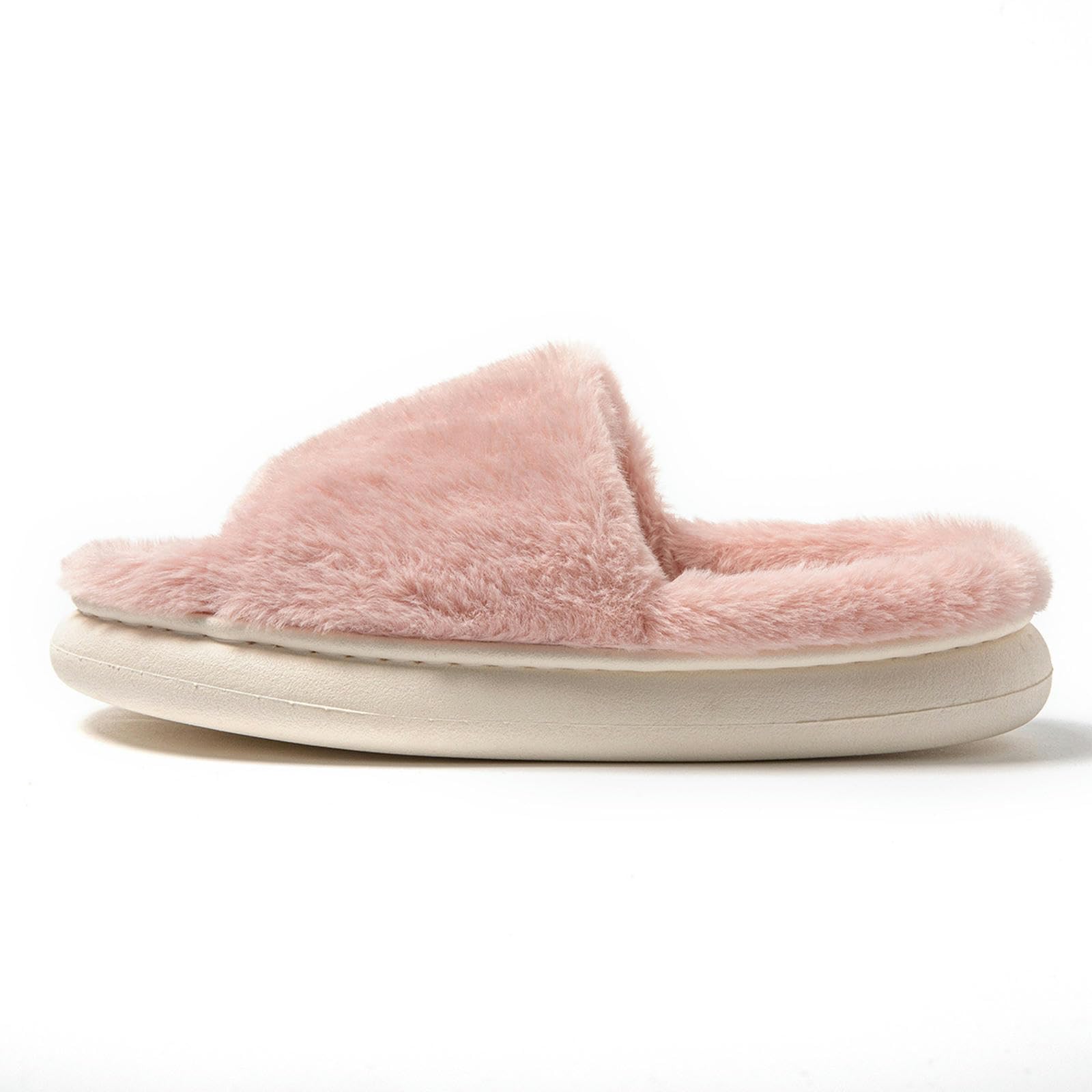 Pantofole Pantofole con Sola Spessa Slifori di Cotone da Casa Interno per Donne Indossano Quattro Stagioni con Pantofole Aperte Folte -cachi-38-39