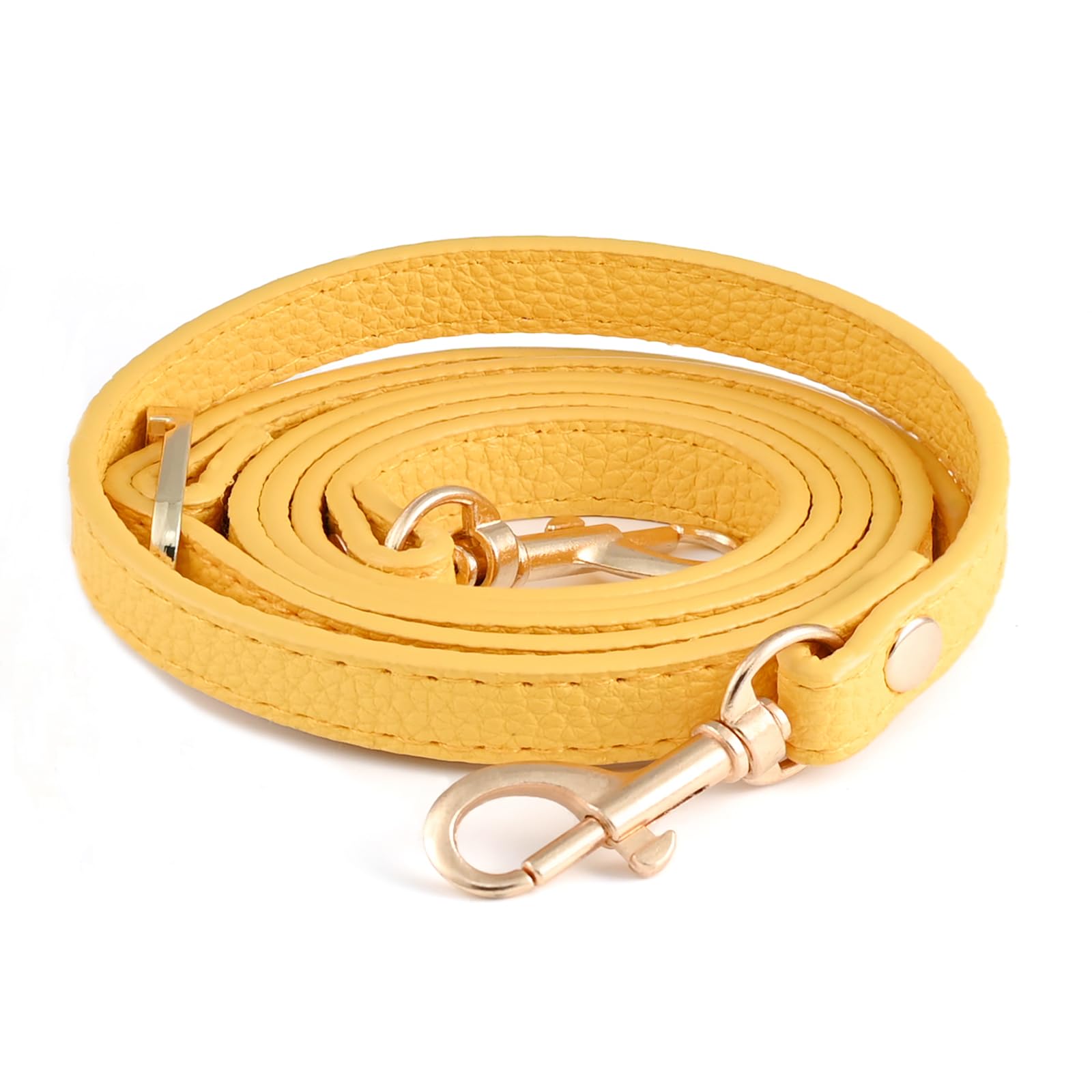rulebey PU Leather Straps Replacement for Handbags,Purse Strap, Purse Straps Crossbody Replacement Adjustable (Yellow with Gold Buckle)