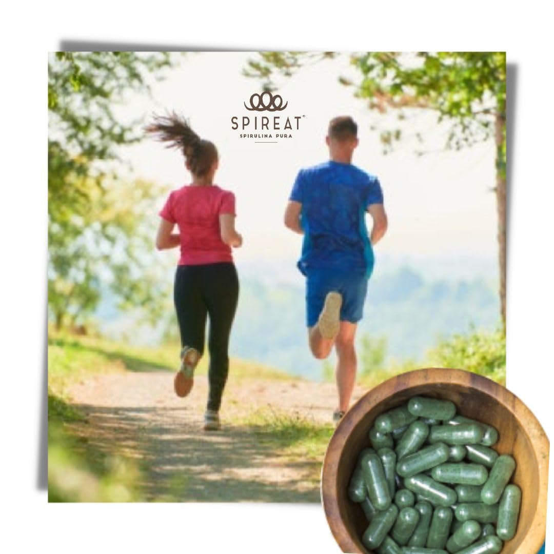Capsule di Spirulina Pura - Italiana e Biologica - 100 capsule per confezione - 0,5 g per capsula - rilascio immediato, senza sapore, ricca di vitamine, proteine e sali minerali
