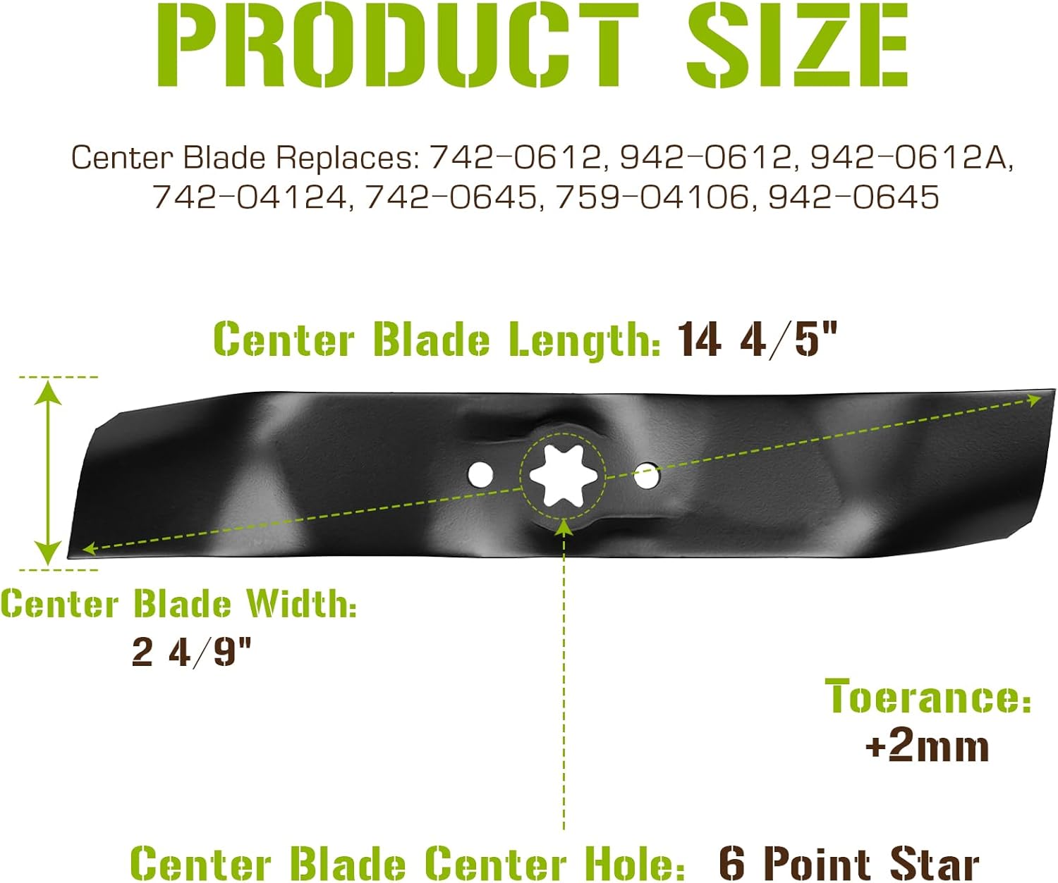 942-0611A 942-0612A Mulching Mower Blades for Cub Cadet 46" Deck LT1045 LT1046 for Troy Bilt GTX2446 LTX2146 46 Inch Deck Riding Mower Lawn Tractor Replace 742-0611A 742-0612A 3-IN-1 Blades 3 Pack