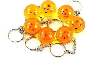 7Pack Dragon Ball Star Acrylic Keychains - A Celestial Saga in Your Grasp