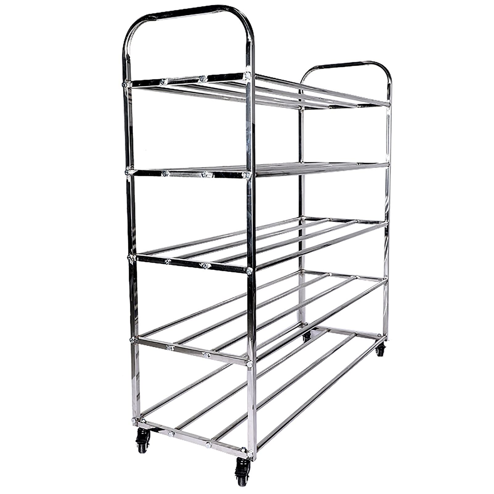 Rack di stoccaggio per pallacanestro a doppia faccia per scuola materna/scuola, grande carrello portaoggetti per palloni sportivi multistrato in acciaio inossidabile con ruote e maniglia, espositore