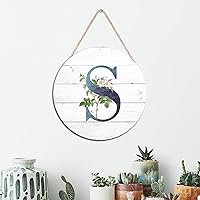 Vista 112 de Welcome Sign for Wall Initial Letter C Blue Round Wood Signs Monogram White Floral Wood Plaque Fresh Flowers 12in Mid Century Home Wall Decor for