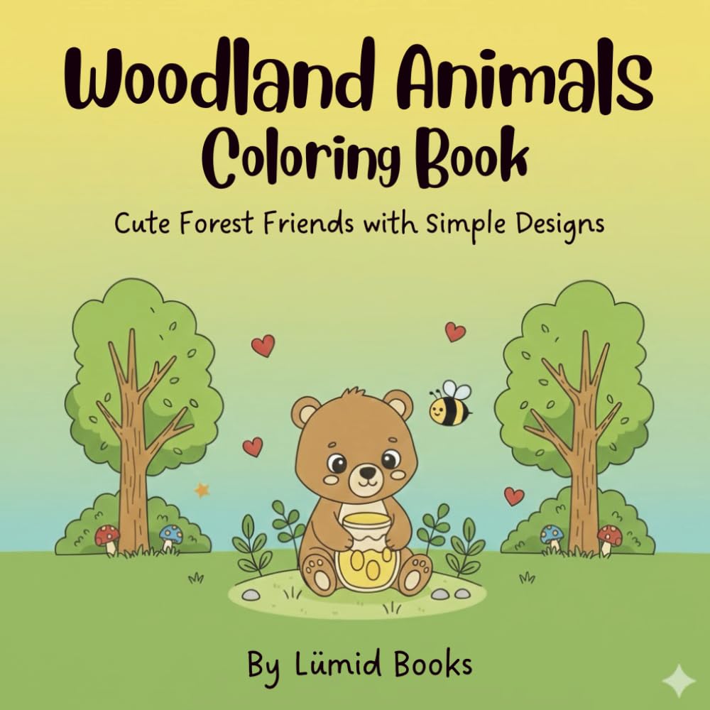 Woodland Animals Coloring Book: Cute Forest Friends with Simple Desings