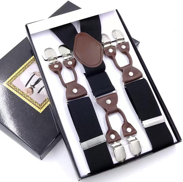 JASLEEN Mens 6 Clip Suspender Y-Back Adjustable Heavy Duty Suit Brice for Casual Fomal Wedding Business - Image 6