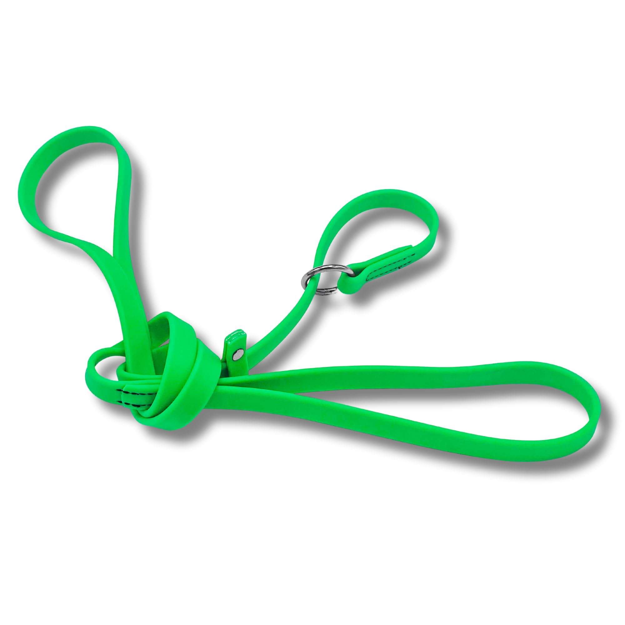Jim Hodges Dog Training Gummy K9 Biothane Slip Leash for Training, Grooming, Veterinarians and Kennels – Waterproof, Odor-Free, Rust-Proof Stainless Steel Hardware – Lead Made in USA (Green) (5/8)