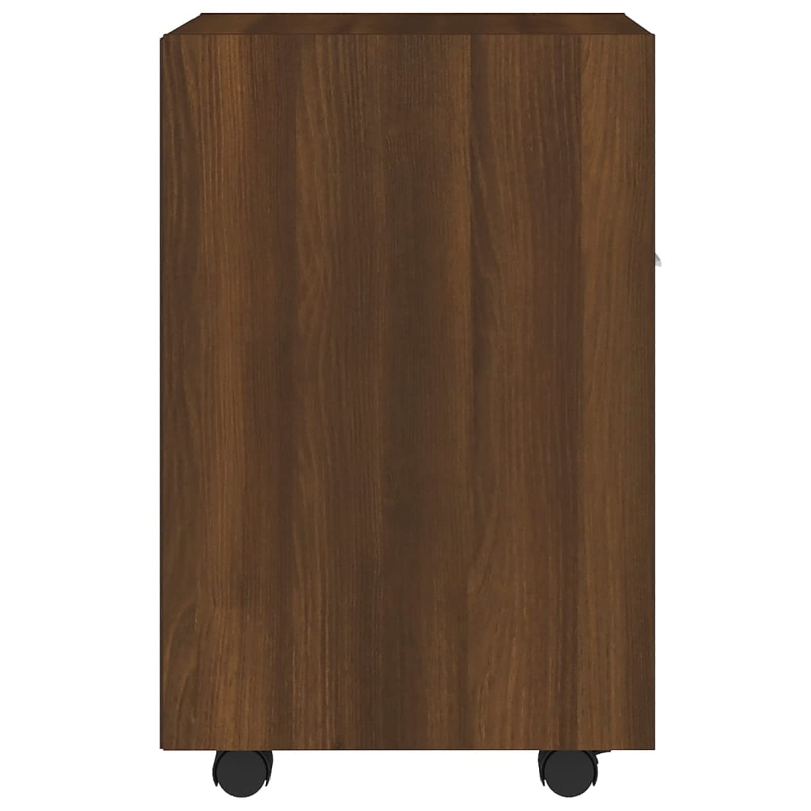 Beistellschrank mit Rollen Aktenschrank Schreibtischcontainer Bürocontainer Büroschrank Schrank Büro Rollschrank Sideboard-Schrank Wohnzimmer Braun Eiche 33x38x60cm Holzwerkstoff