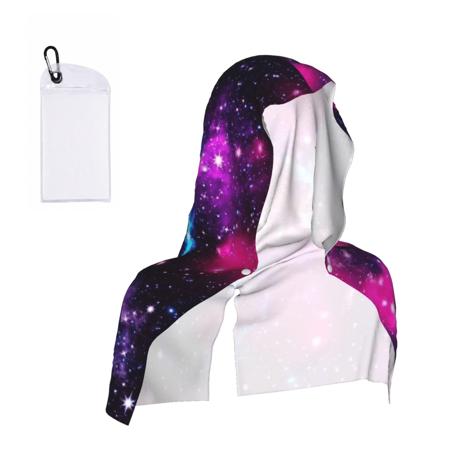WXWJSHMGC Galaxy Print Cooling Hoodie Towel, Cooling Towels For Neck And Face Sun Protection Instant Cool Hoodie(Sport/Camping/Work Out/Hot Weather)