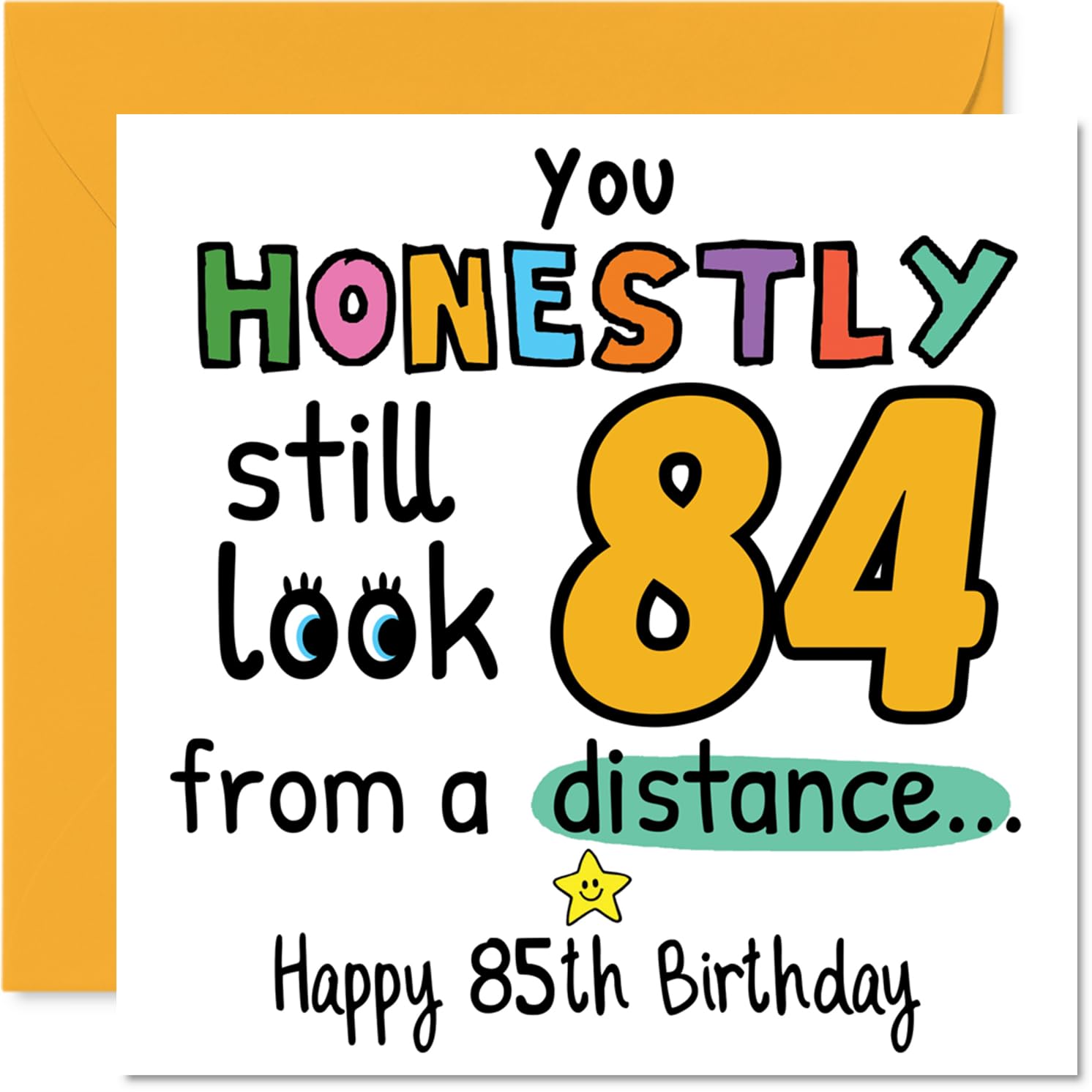85th Birthday Cards for Men Women - From a Distance - Happy Birthday Card for 85 Year Old Man Woman Husband Grandad Grandma Wife, 145mm Bday Greeting Cards