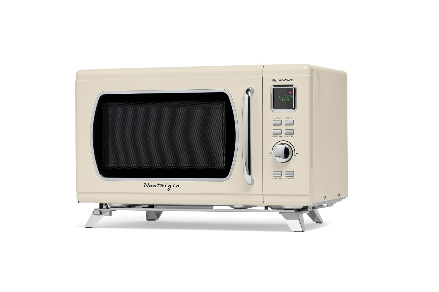 Nostalgia Retro Countertop Microwave Oven - Large 800-Watt - 0.9 cu ft - 12 Pre-Programmed Cooking Settings - Digital Clock - Kitchen Appliances - Aqua, view 13
