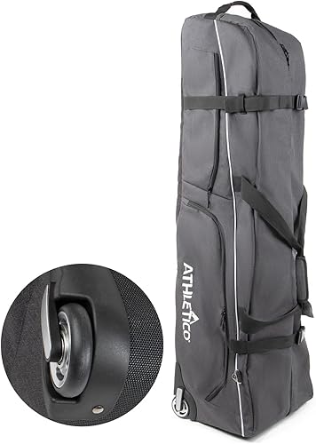 Athletico Ace - Bolsa de viaje de golf con ruedas Bolsas de viaje de golf acolchadas resistentes con ruedas Funda de viaje para palos de golf de