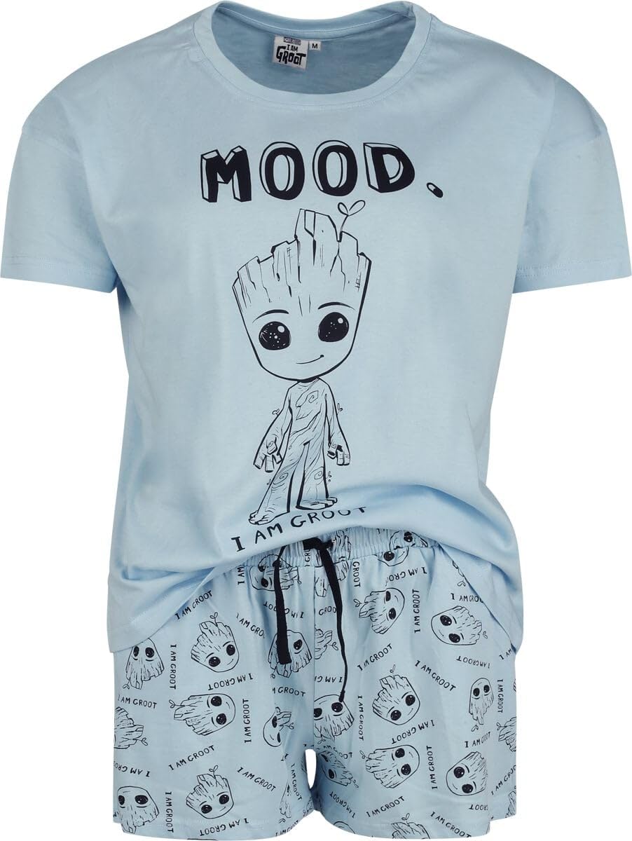 Les Gardiens De La Galaxie I Am Groot Mood Femme Pyjama bleu 100% Coton