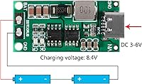 Vista 3 de 2PCS Tipo-C USB 2S 2A Boost Convertidor 8.4V 12.6V 16.8V Step-Up Power Module LiPo Polímero LiPo Batería de Litio Placa de Protección de Carga