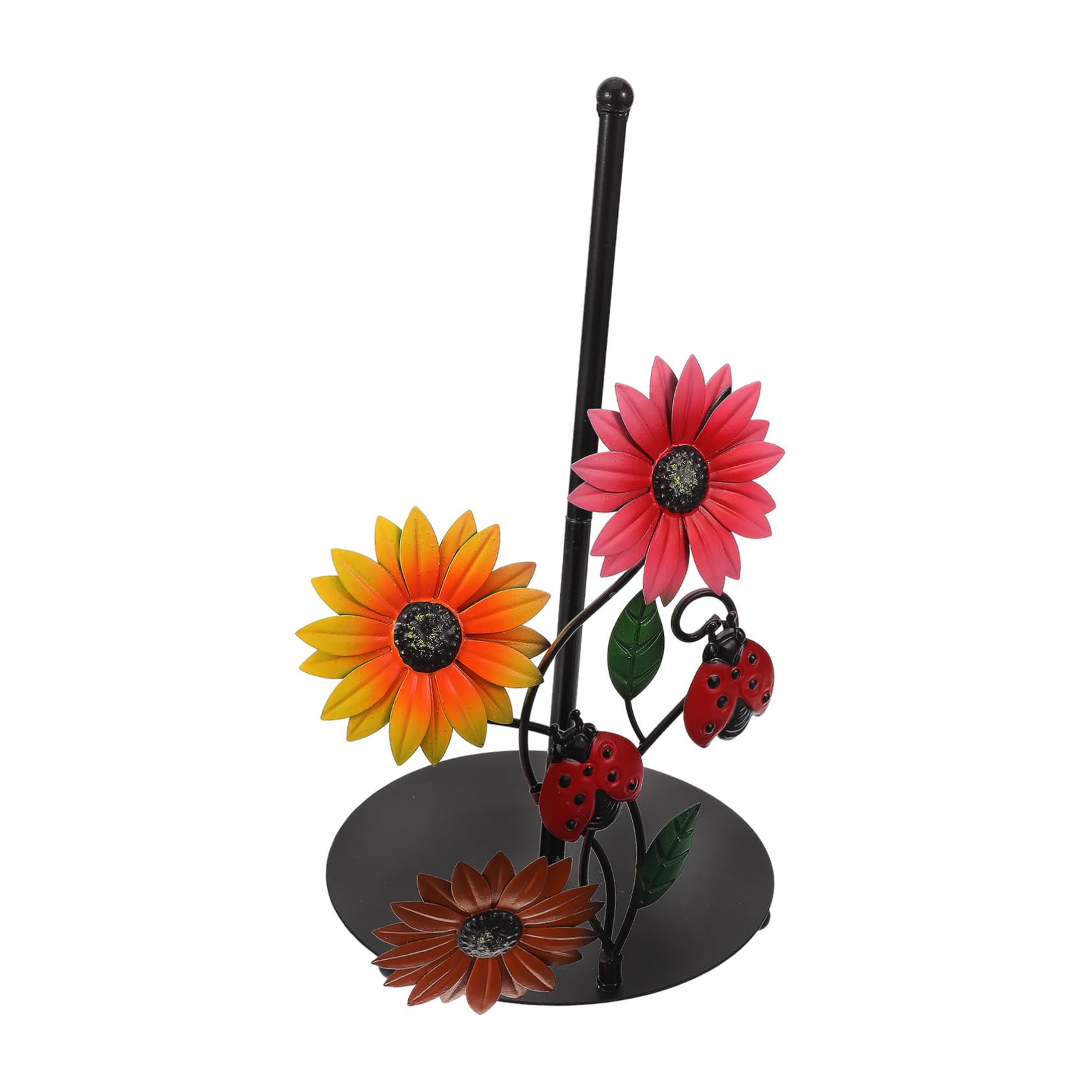 SHINEOFI Portarotolo Base Stabile in Ferro di Carta e Forma di Girasole Decorazione Moderna per Cucina, Sala da Pranzo Soggiorno
