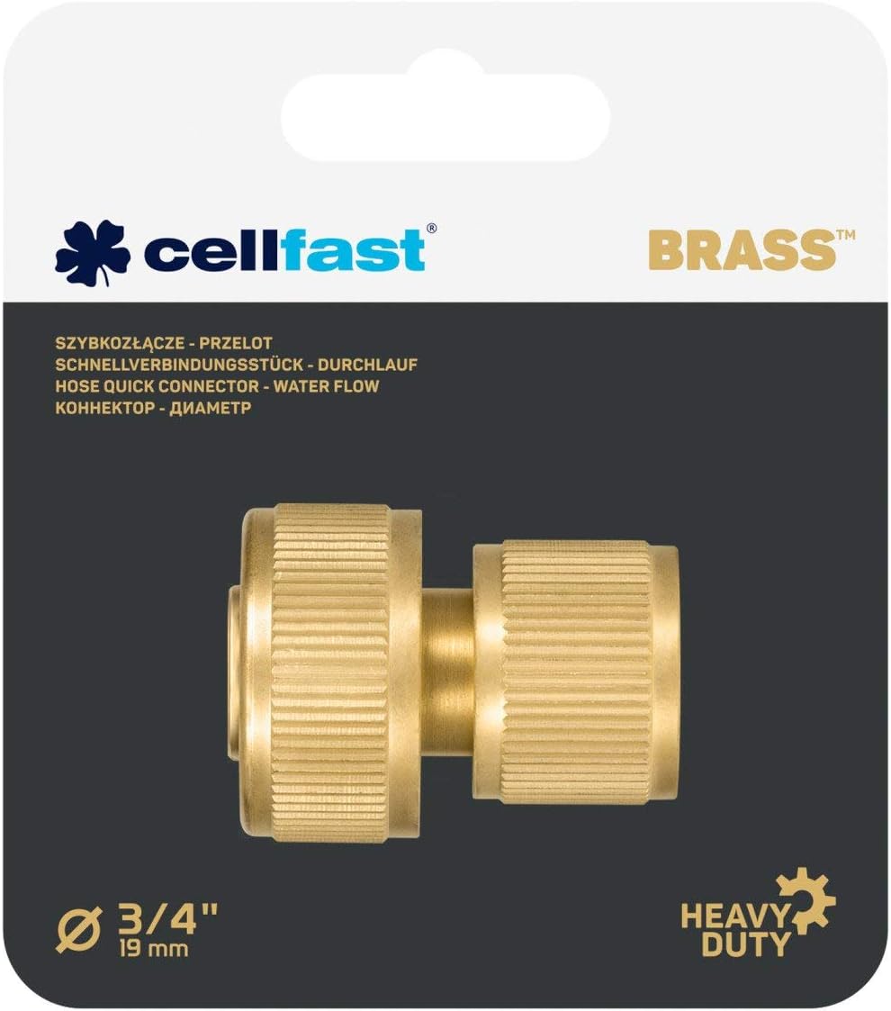Cellfast Brass Quick Connector-Water Flow 3/4", Made, Plastic Hose Clamp, 52-835