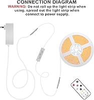 Vista 8 de 16.4ft COB Led Strip Light with Remote, 4000K Ra93+ Dimmable Bright Led COB Strip Light, White Continuous Led Strip Light for Mirror, Stair