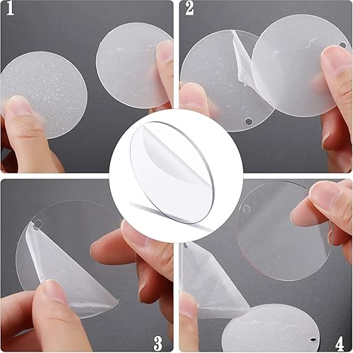 Miniatura 6 de 90 llaveros de acrílico transparente de 2 pulgadas, redondos, de plástico acrílico, transparente, para llavero, discos circulares rectangulares en