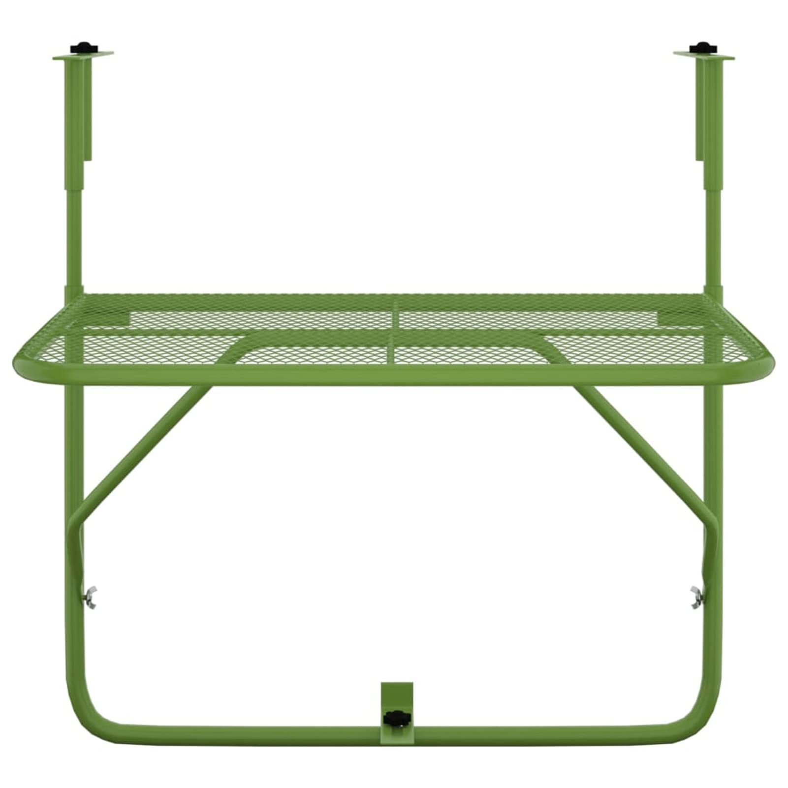 Homgoday Table de balcon pliante - Table suspendue de balcon - Table suspendue - Table d'appoint pliante pour balustrade de balcon - Vert - 60 x 40 cm - Acier