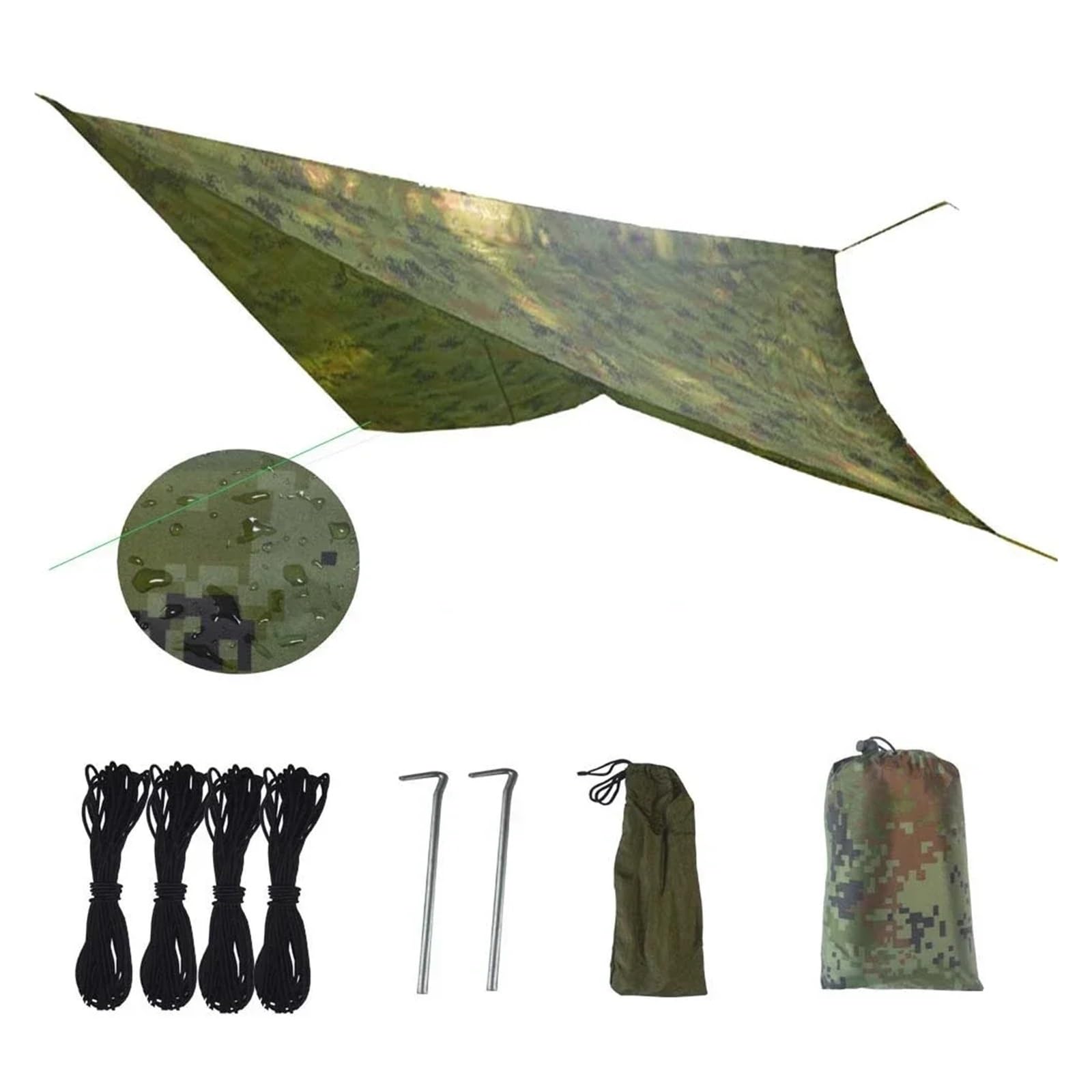 Awning Waterproof Tarp Tent Shade Ultralight Garden Canopy Sunshade Outdoor Camping Hammock Tourist Beach Sun Shelter(Camouflage)