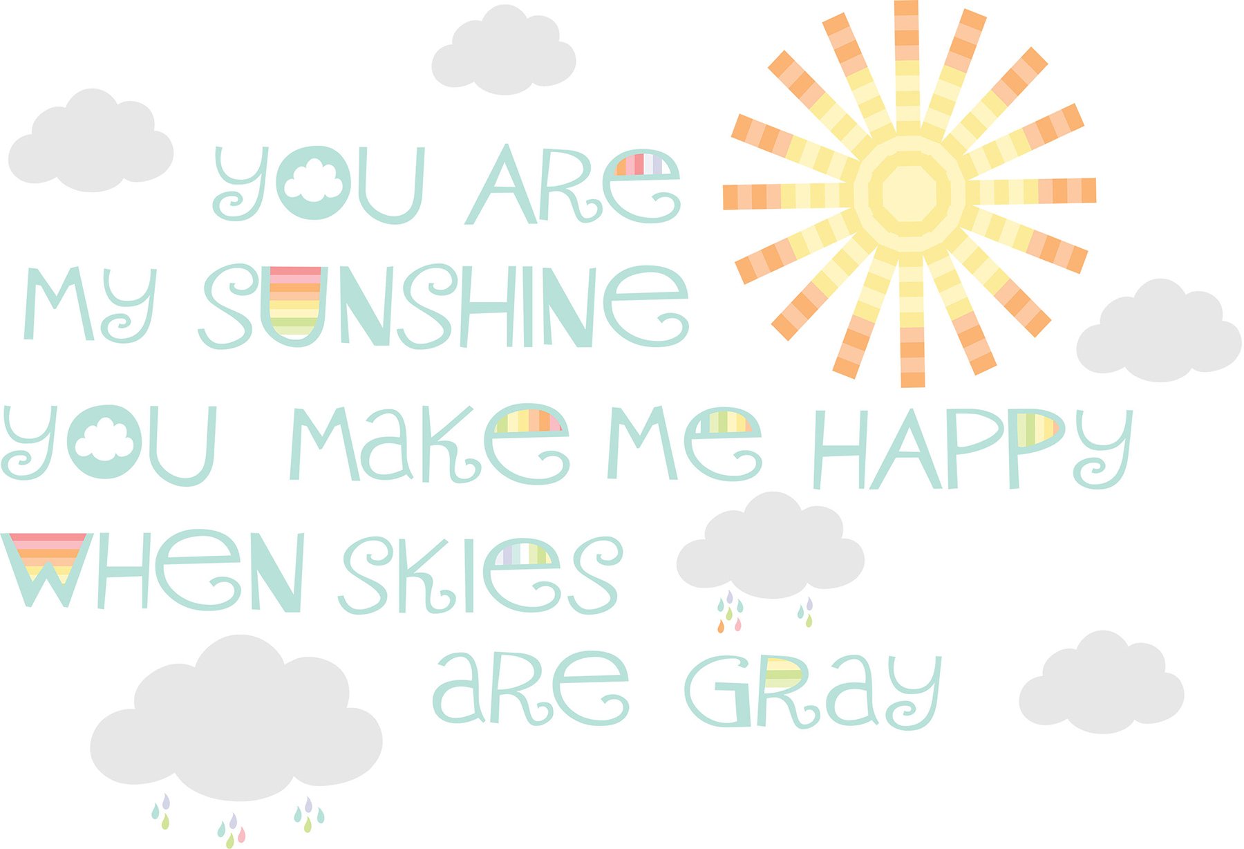 WallPops DWPWW2533 Sunshine Wall Decal, Multicolor