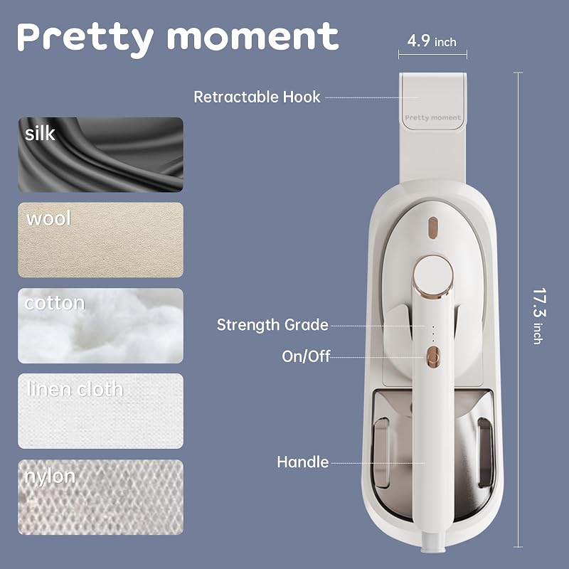Pretty moment Gőzölős Vasaló 1500W - Otthoni és Irodai Használatra, Fehér, 400ml Kivehető Víztartály, 3 Gőzölési Mód, Minden Szövettípushoz