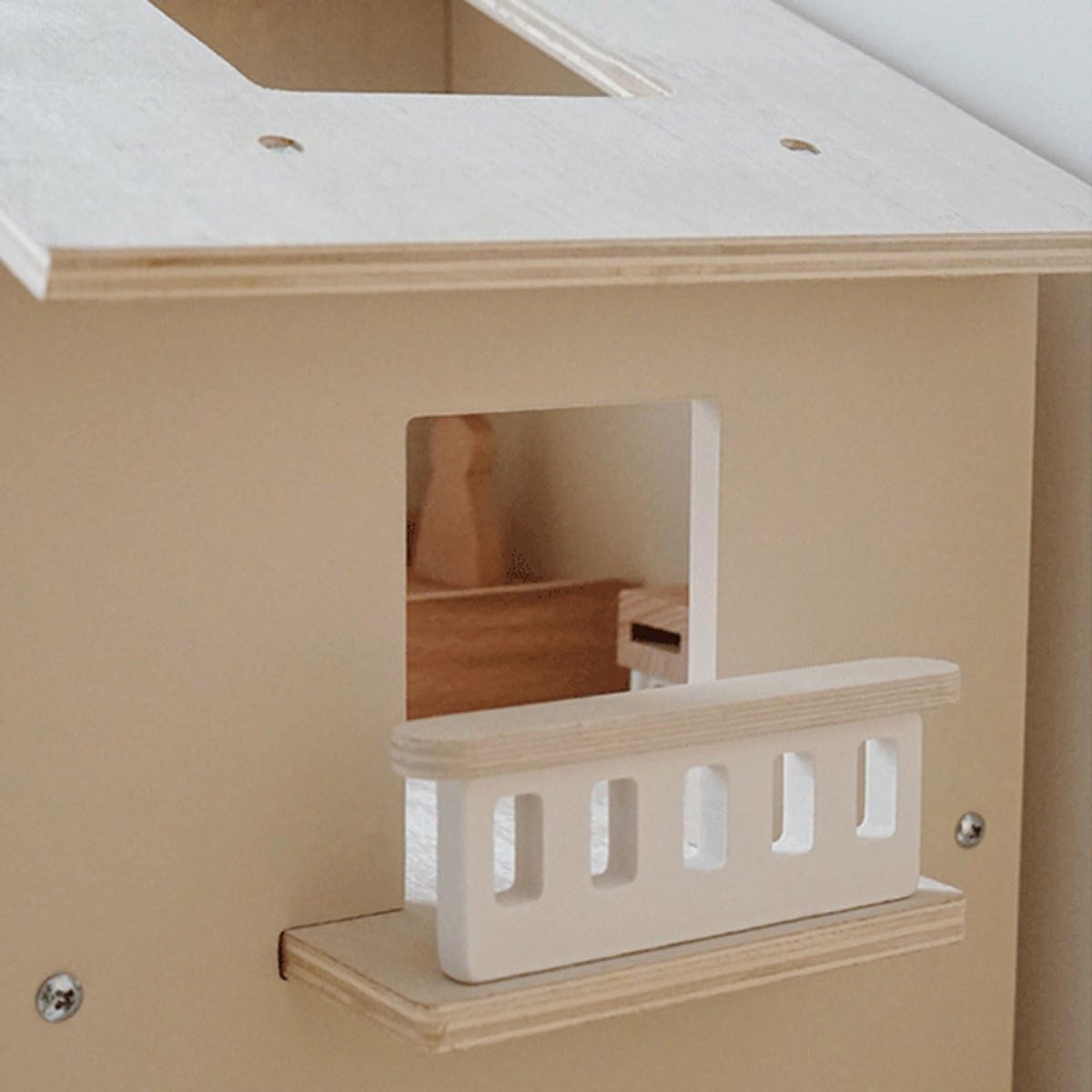 Houten Poppenhuis - Kinderhuis voor Poppen met Meubels - Speelhuisje van Hout - Barbiehuis
