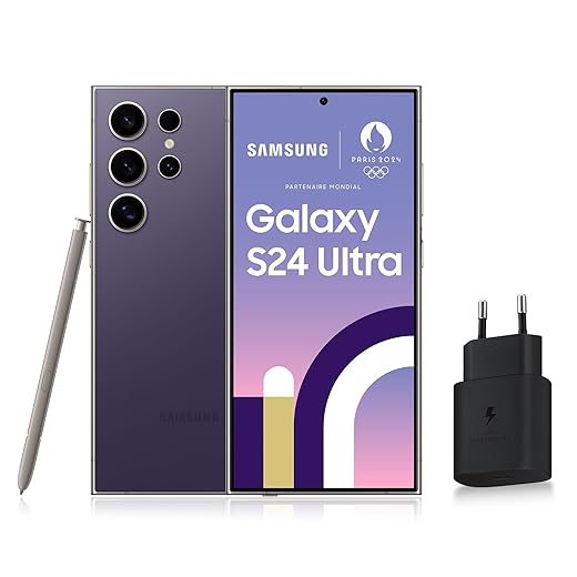 SAMSUNG GALAXY S24 Ultra, Smartphone Android 5G, 512 Go, Chargeur secteur rapide 25W inclus [Exclusivité Amazon], Smartphone déverrouillé, Gris, Version FR