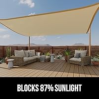 Vista 3 de GORILLA GRIP - Toldo parasol resistente, protección UV, resistente a la decoloración, desgarros y óxido, rectangular, con bordes curvos que bloquean