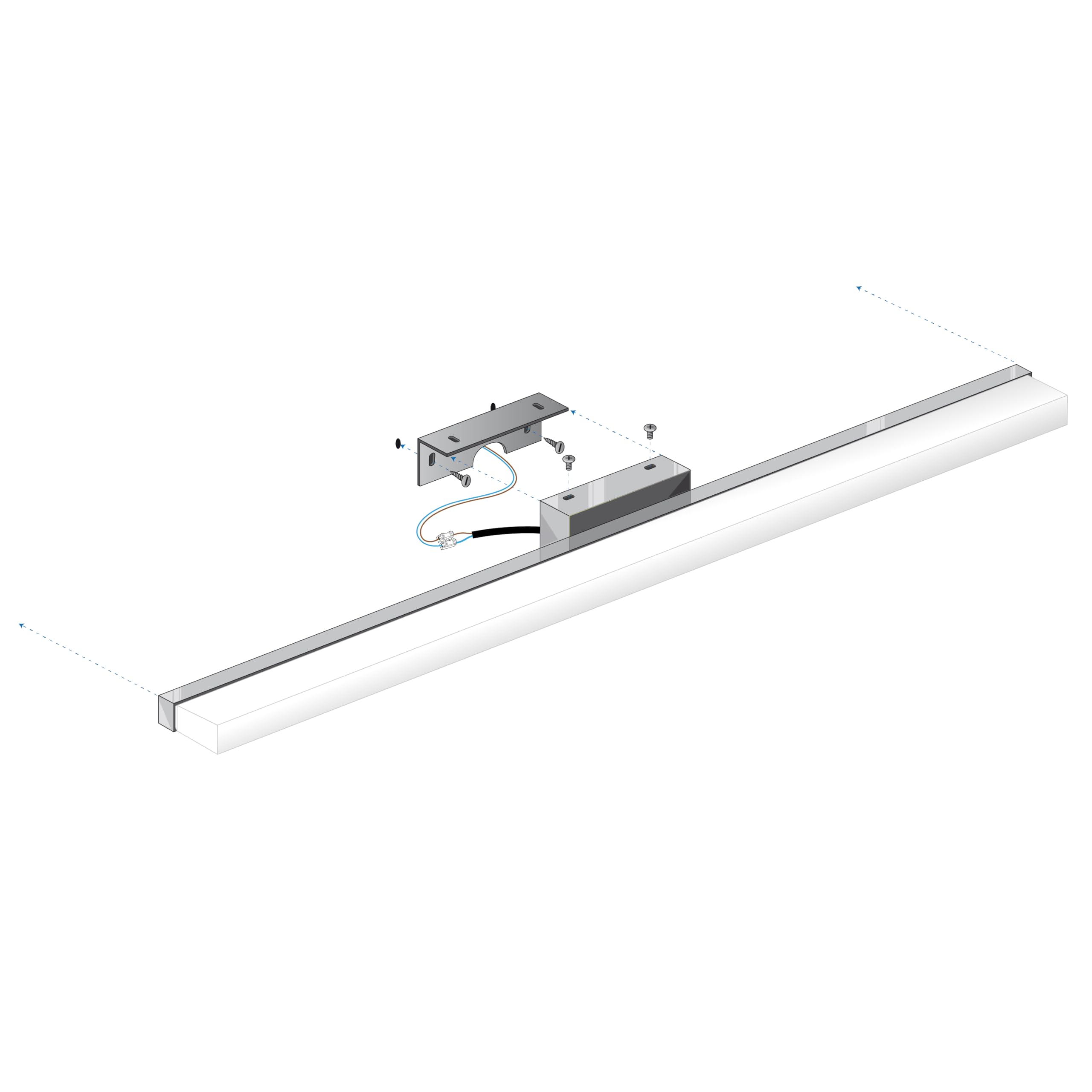 LED ATOMANT Applique Cromata per Bagno 60 cm, 16W, Colore Bianco Freddo (6500K), 1600 Lumen