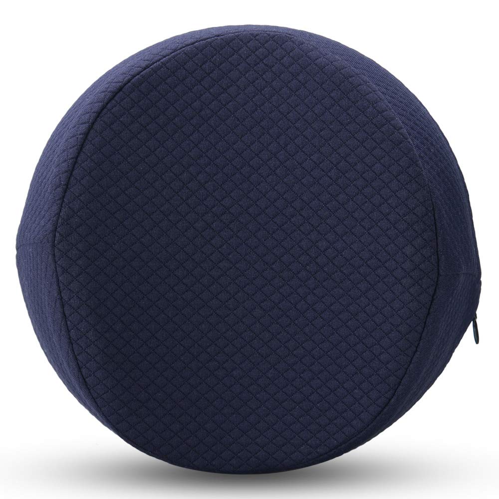 CENAVAKnee Pillow for Side Sleepers, Memory Foam Leg Pillow for Sleeping Bolster Pillow for Hip, Lower Back, Sciatica Pain Relief Wedge Pillow (Round-Blue)