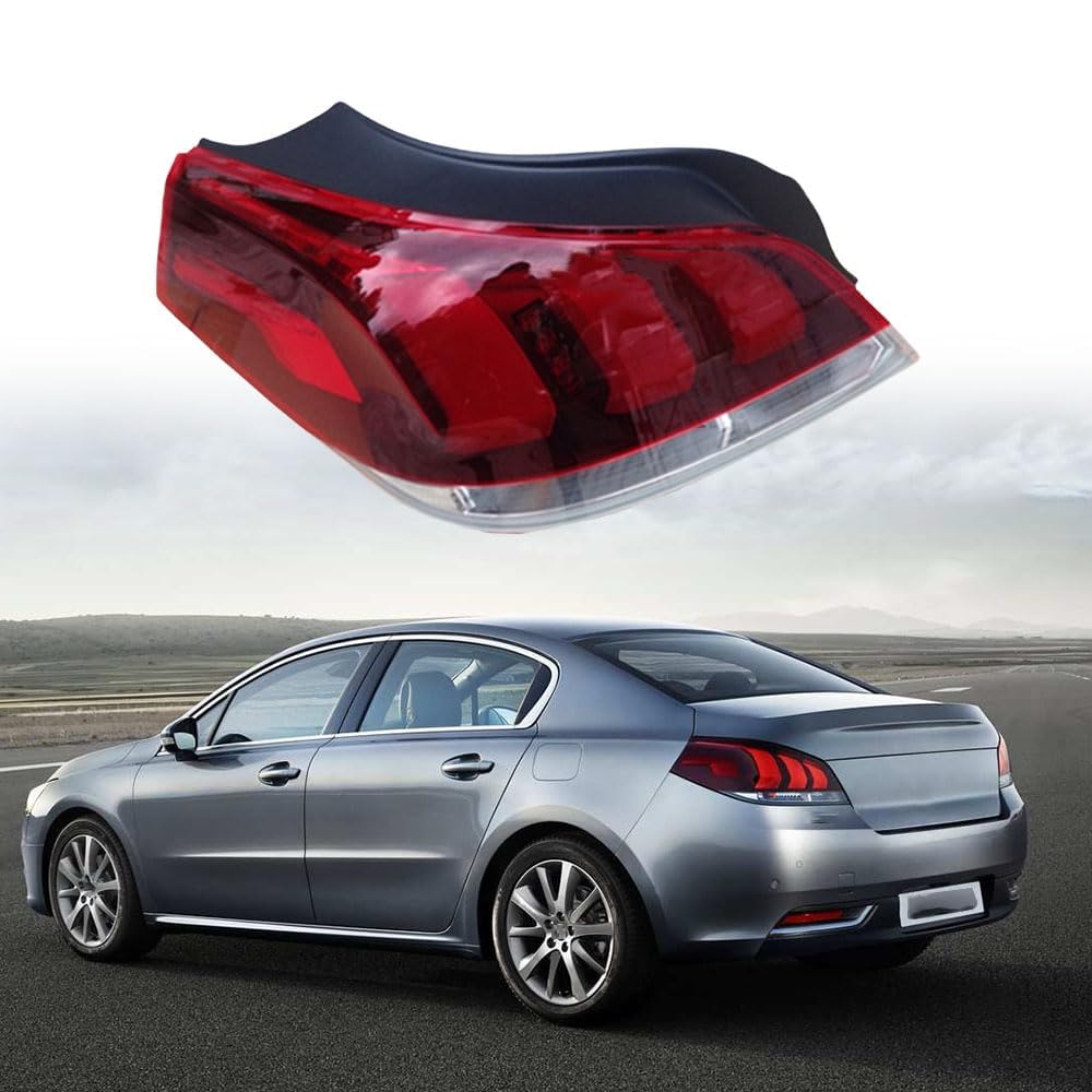 Piloto Trasero para Peugeot 508 2015 2016 2017 2018, Izquierdo Derecho Luz Trasera Freno Posterior Lámpara Luces Coche Reemplazo,A