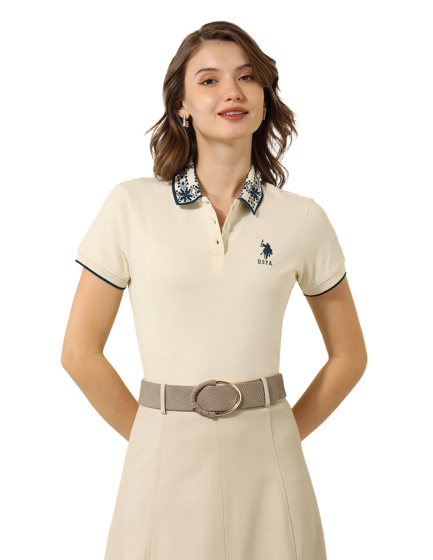 Women's Cotton Solid Regular Fit Polo Shirt