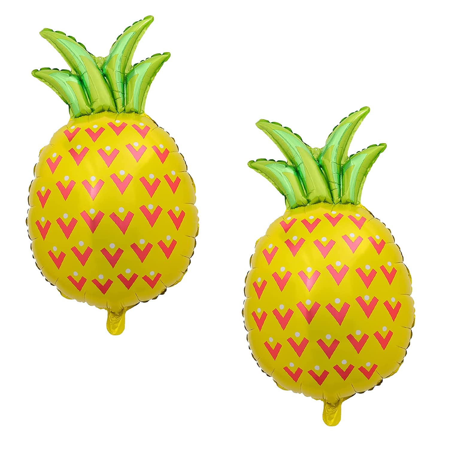 RasuDecor 2pcs 32” Giant Pineapple Foil Balloons - Pack of 2, Aloha Birthday Baby Shower Anniversary Beach Party Hawaii Tropical Hua Lu Lu Supplies | 32 Inch Foil | Theme Decorations #RasuImpex (32"PineappleFoilBalloon-2)
