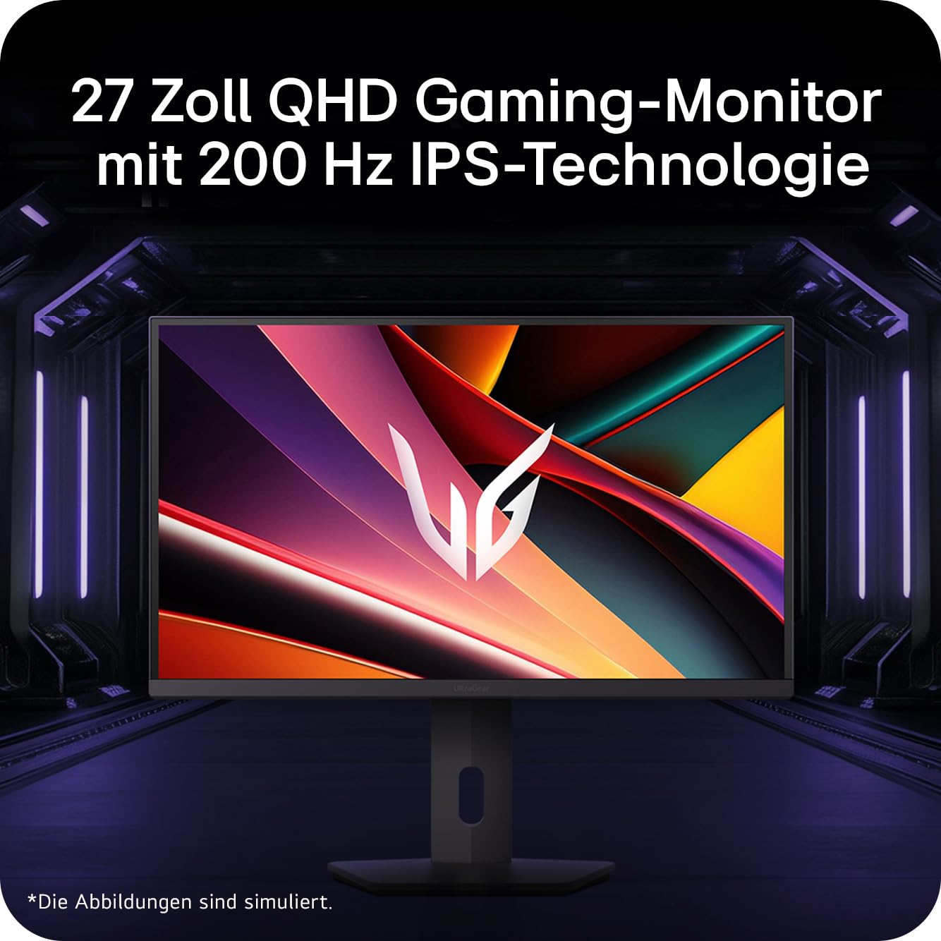 LG Ultragear™ 27G61ZA-B 27 Zoll WQHD IPS Gaming Monitor, 200Hz, DisplayHDR™ 400, AMD FreeSync Premium, Schwarz