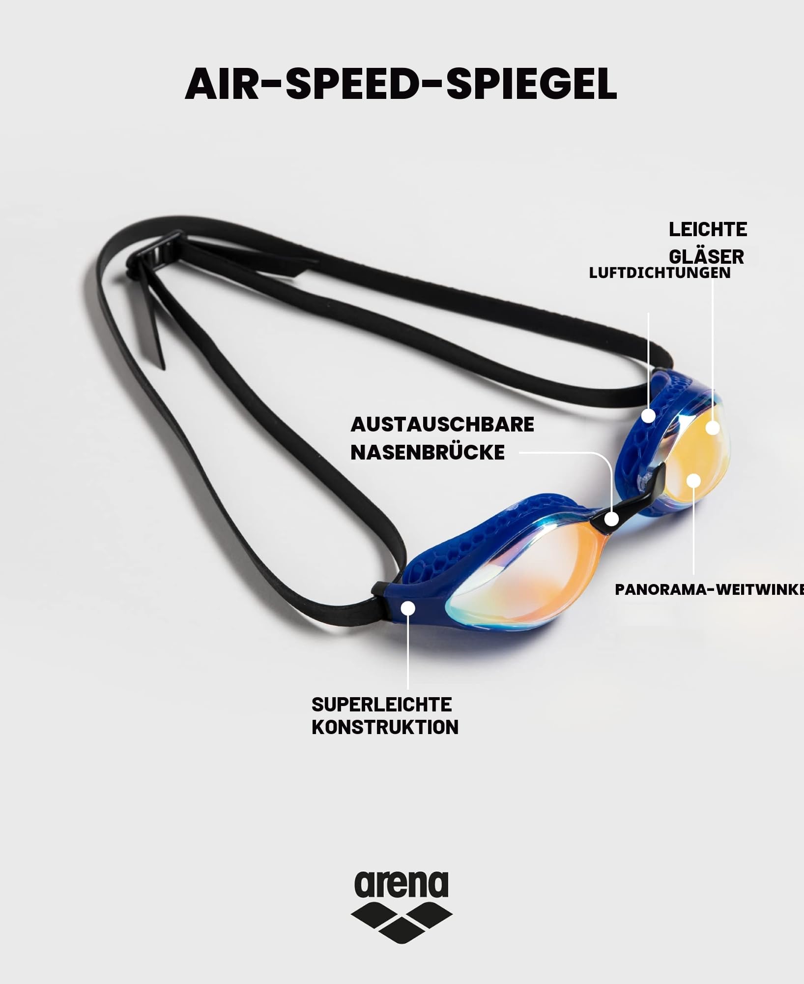 ARENA Unisex Arena Unisex Airspeed Racing Goggles Schwimmbrille (1er Pack)