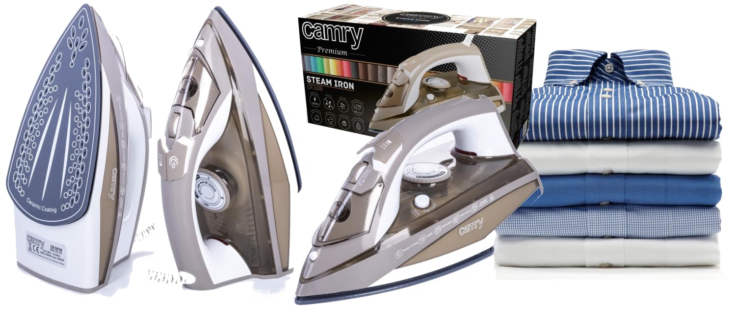 CAMRY CR 5018 Dampfbügeleisen, Keramik, Gold, Einheitsgröße