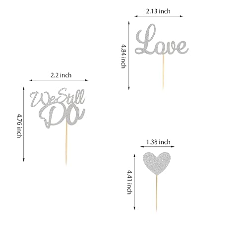 Miniatura 2 de 24 piezas de decoración para cupcakes con purpurina en forma de corazón de amor, matrimonio, aniversario, despedida de soltera, boda, compromiso,