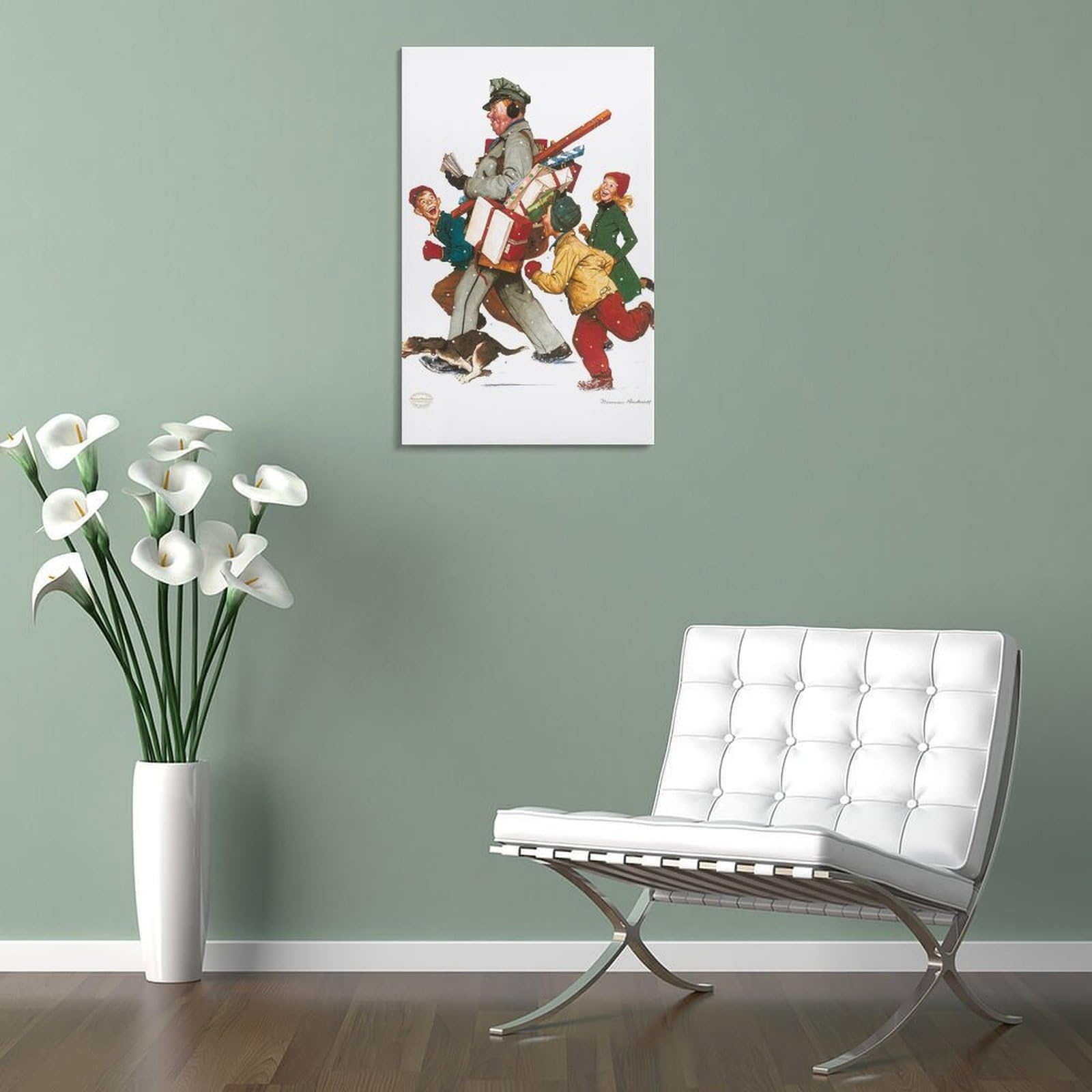 Amazon.com: Norman Rockwell Jolly Postman Prints Christmas Wall