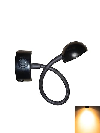 Prisha lights 3 Watt Spring Wall Spot Light (3 Watt Glossy Black-086B)